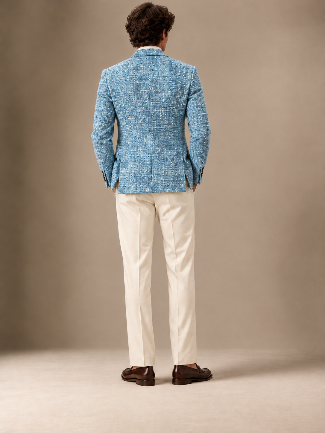 The Vellor Sky Blue Hopsack Blazer