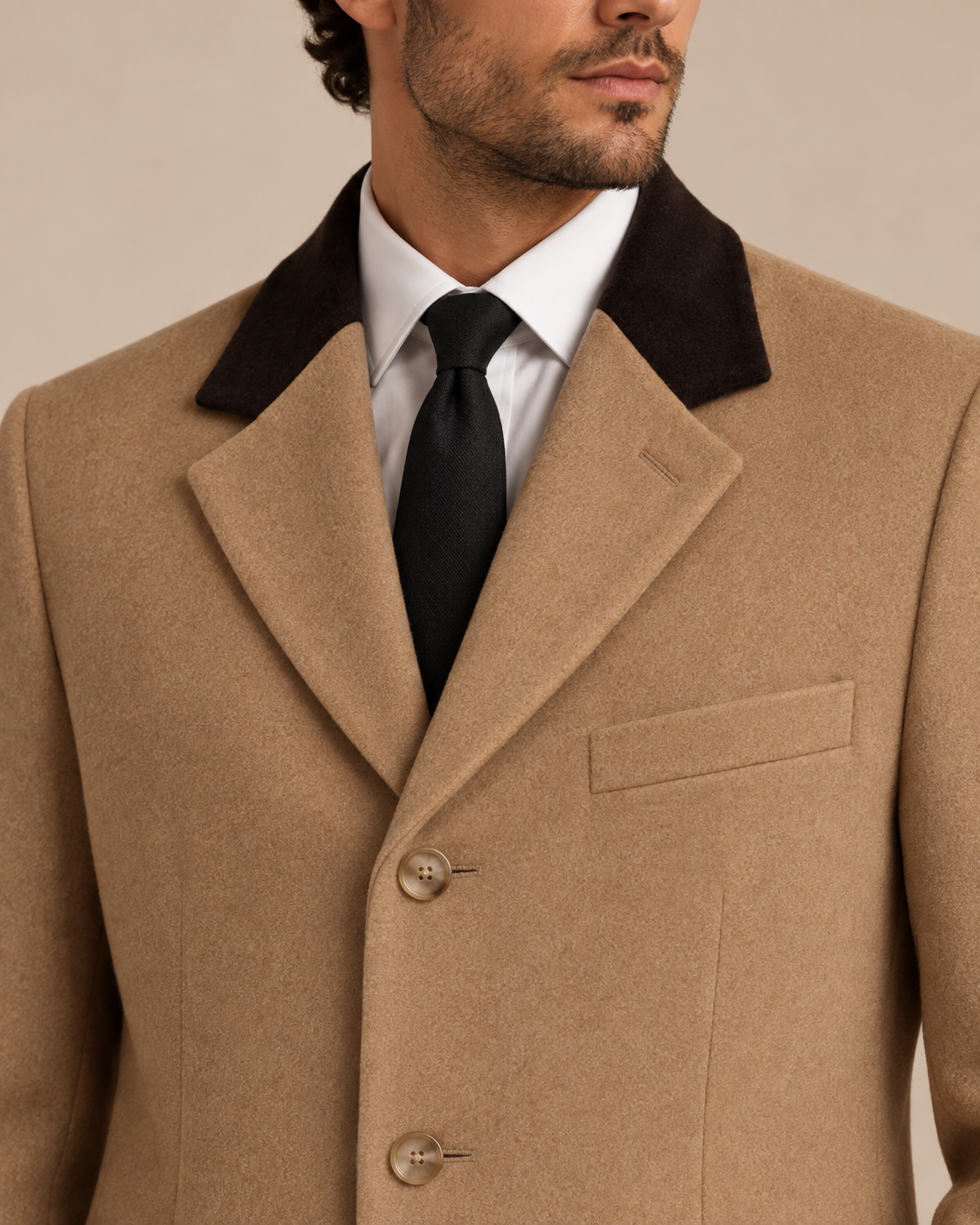The Vellor Wool Cashmere Camel Top Coat