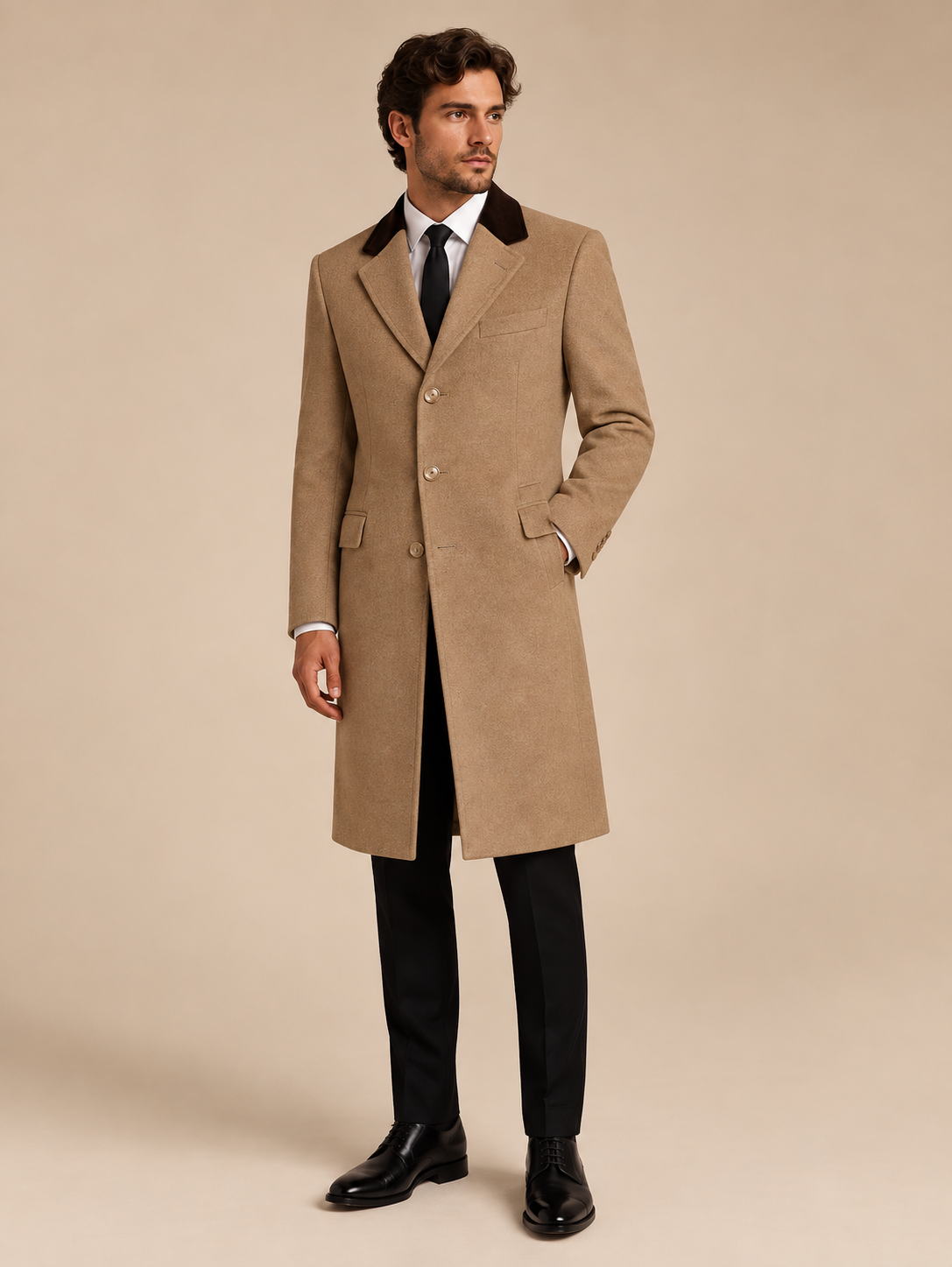 The Vellor Wool Cashmere Camel Top Coat