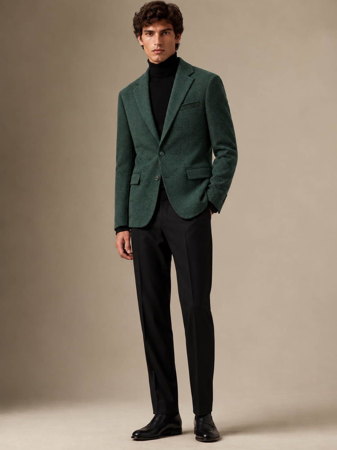 The Vellor Hunter Green Chenille w/Checkered Sleeves