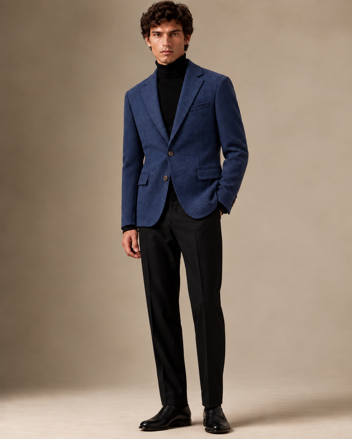 The Vellor Deep Navy Chenille w/Checkered Sleeves