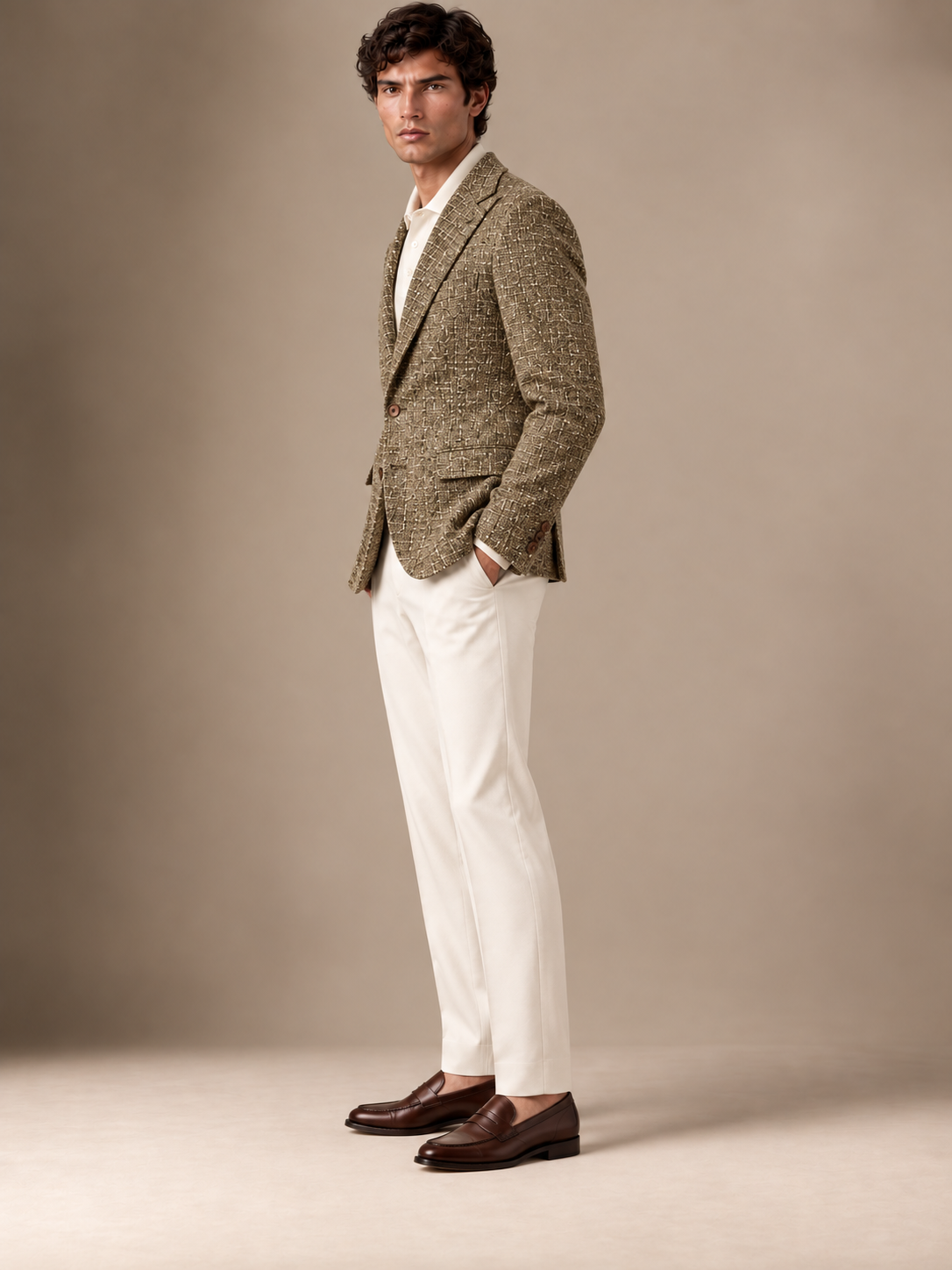 The Vellor Tan Hopsack Blazer