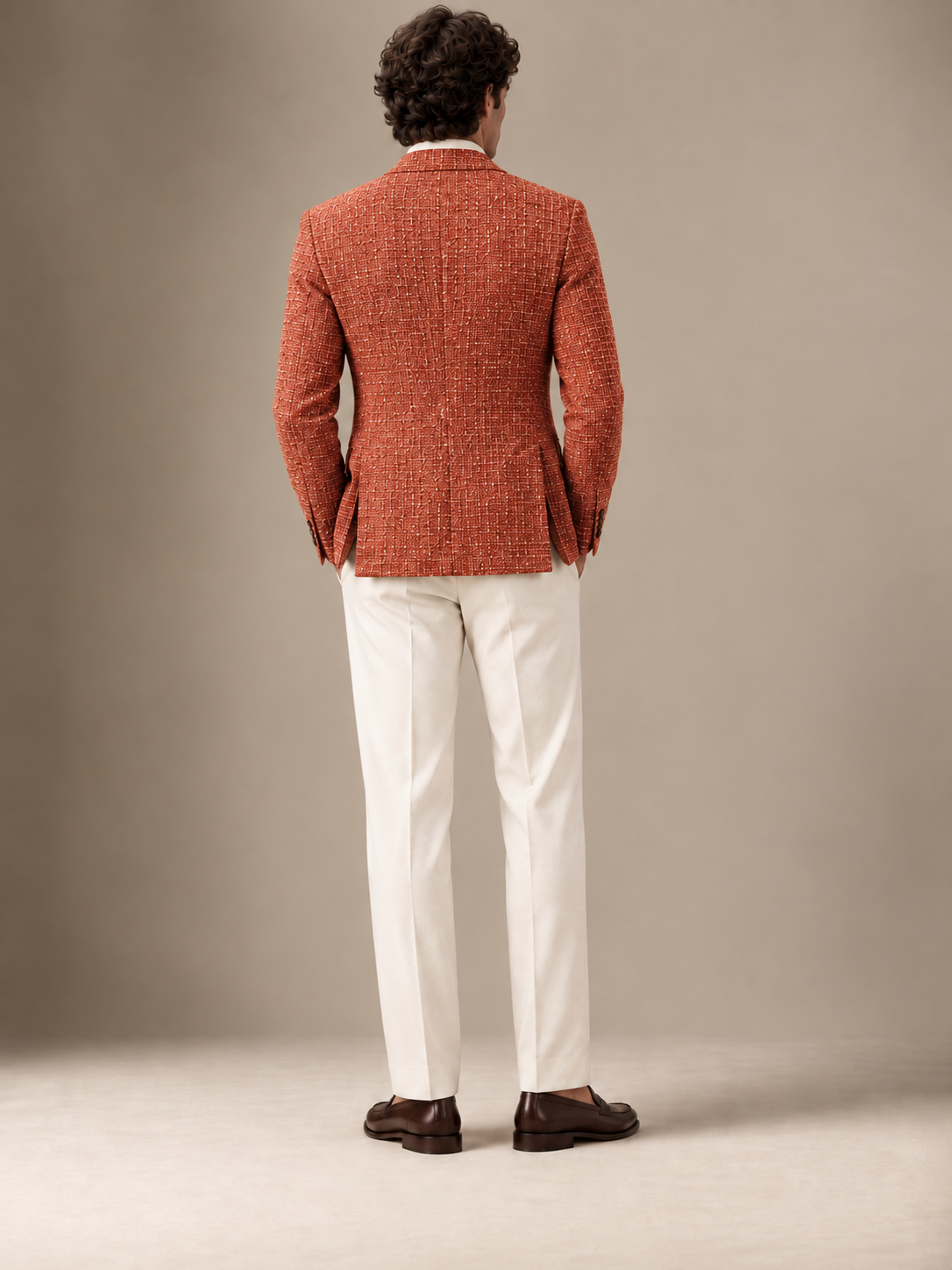 The Vellor Papaya Hopsack Blazer