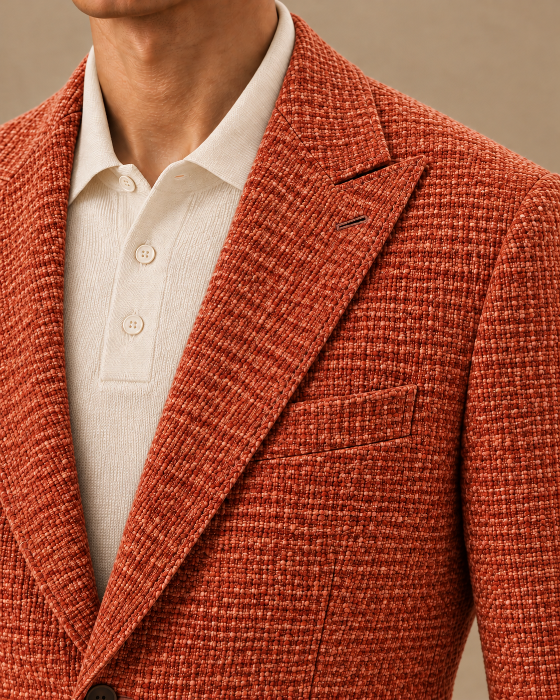 The Vellor Papaya Hopsack Blazer