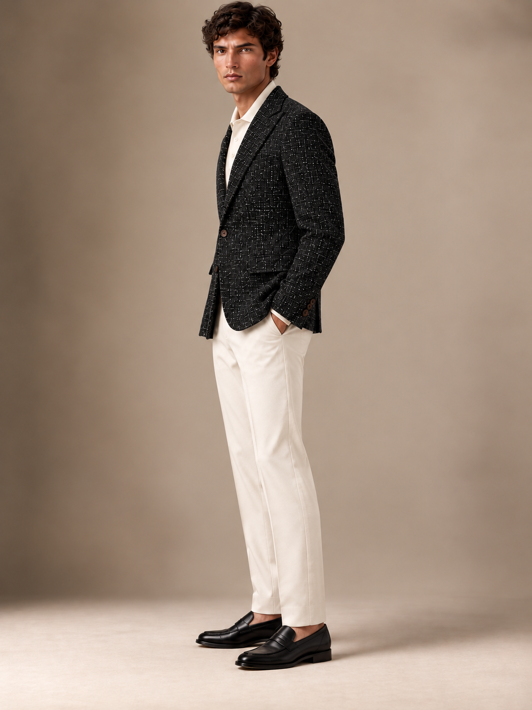 The Vellor Black Hopsack Blazer