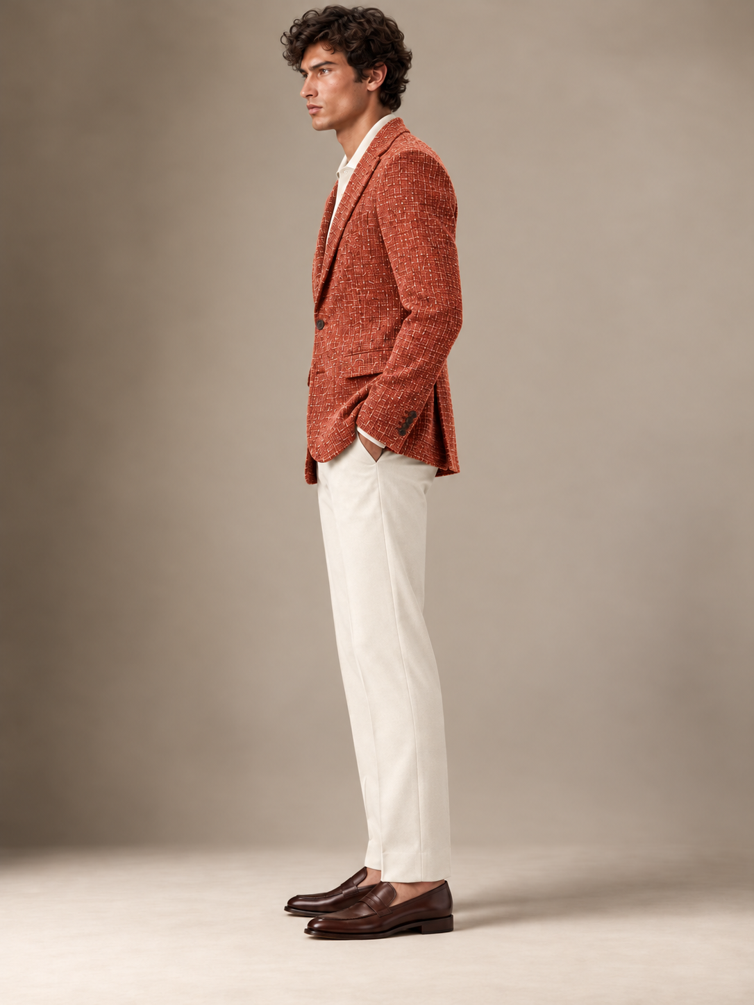 The Vellor Papaya Hopsack Blazer