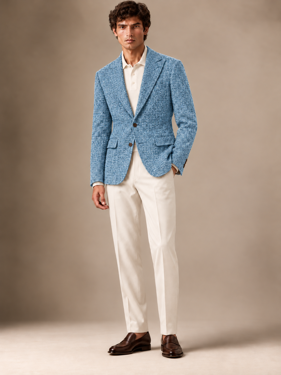 The Vellor Sky Blue Hopsack Blazer
