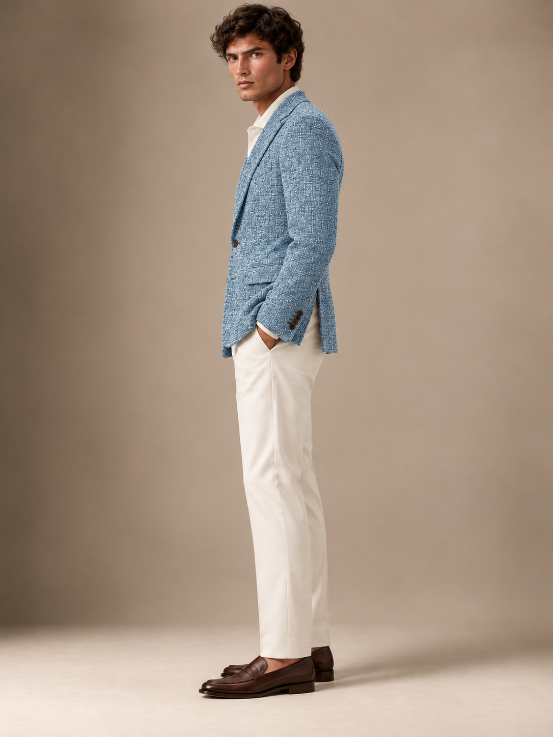 The Vellor Sky Blue Hopsack Blazer