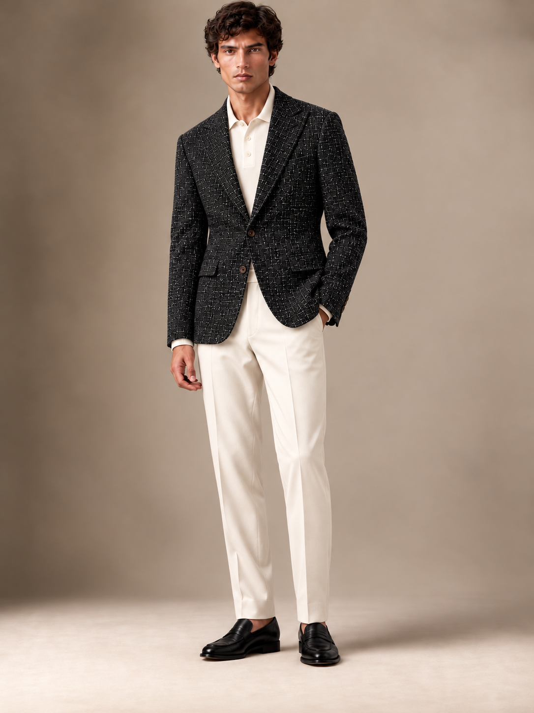 The Vellor Black Hopsack Blazer