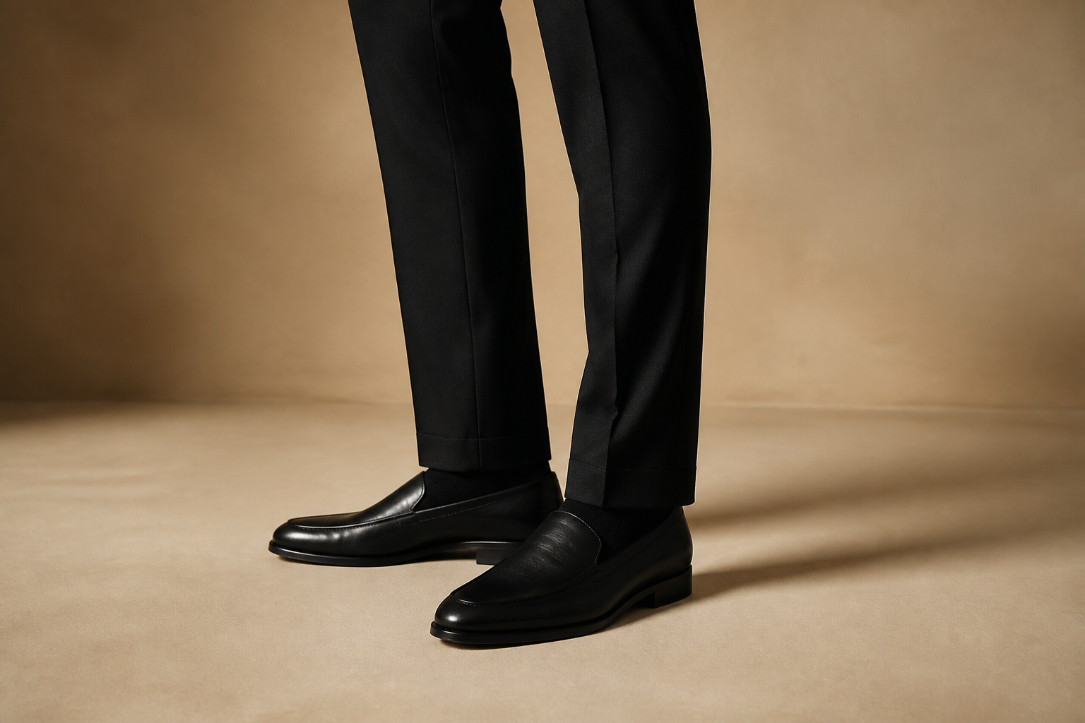Tailored black men's trousers by Vellor Vault.