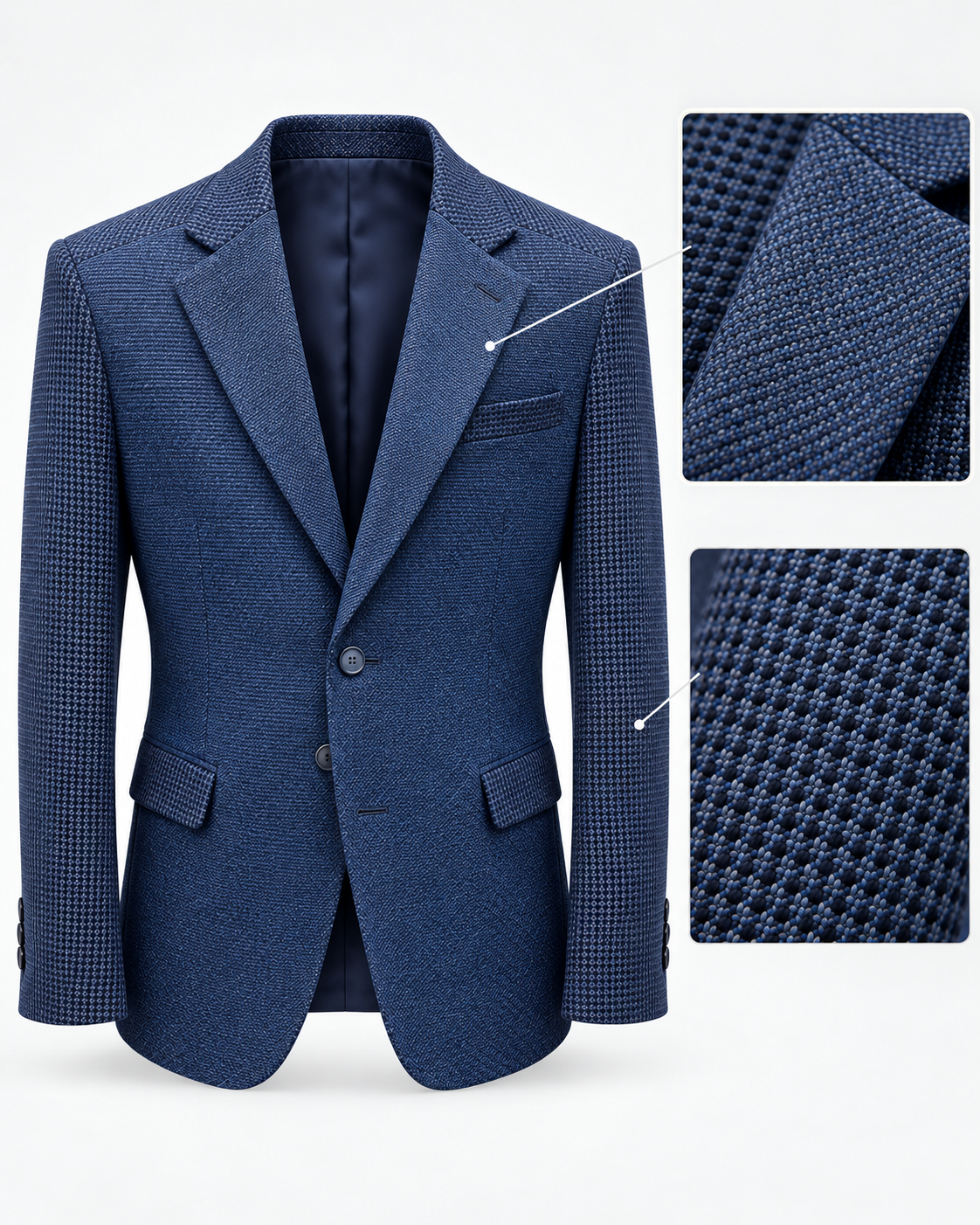 The Vellor Deep Navy Chenille w/Checkered Sleeves