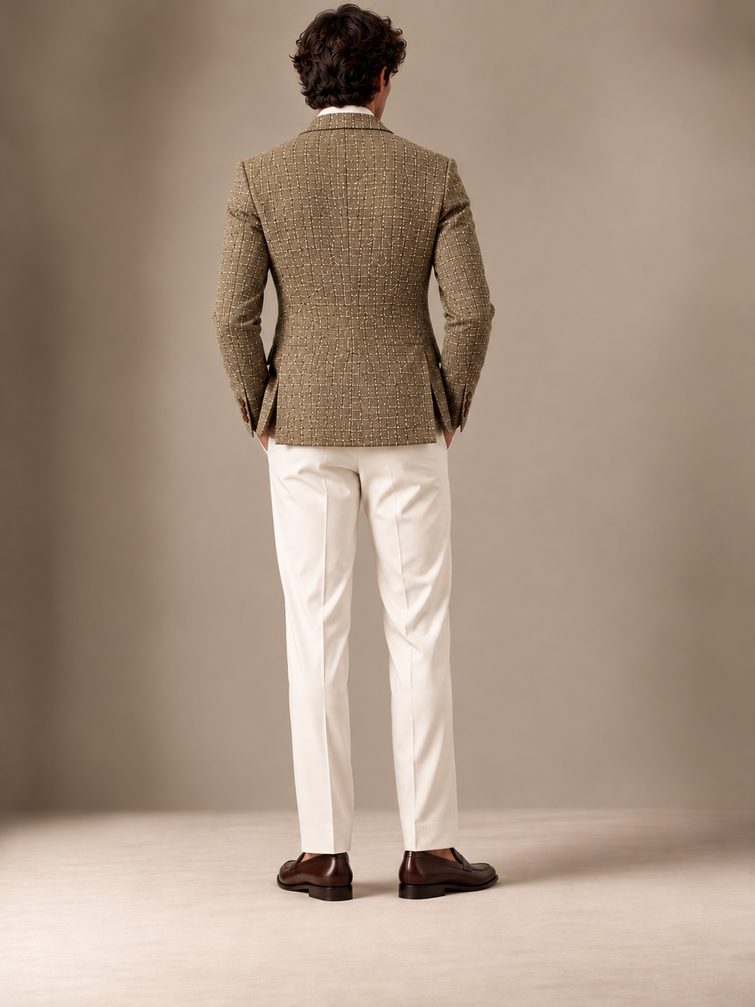 The Vellor Tan Hopsack Blazer