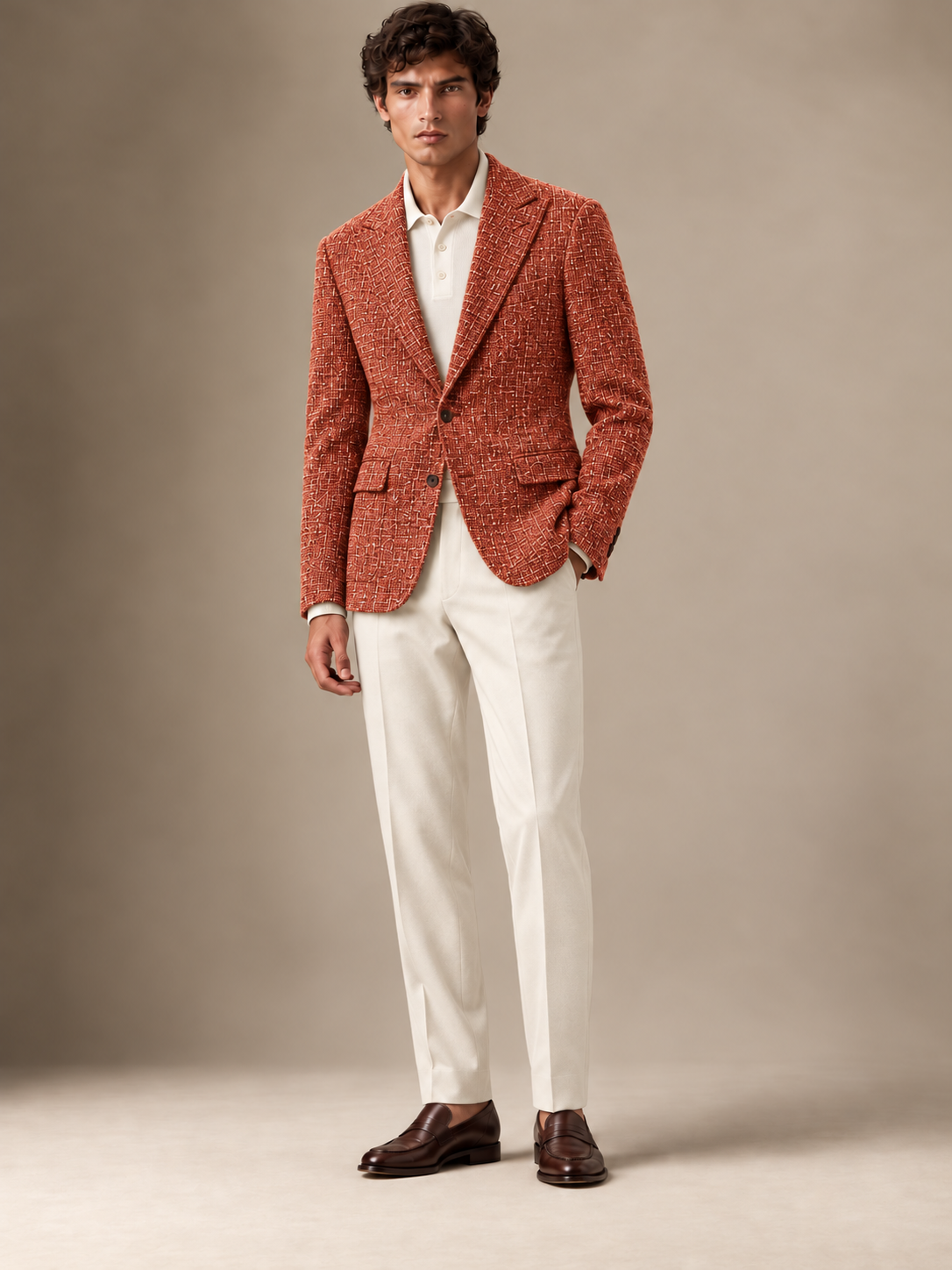 The Vellor Papaya Hopsack Blazer