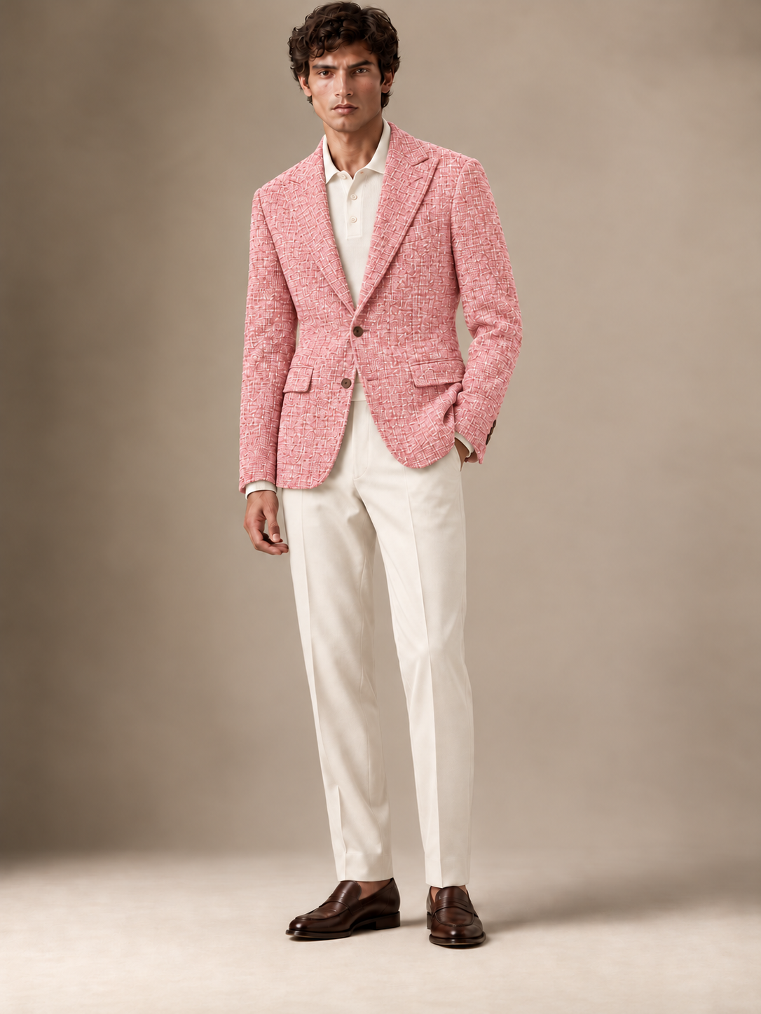 The Vellor Pink Hopsack Blazer