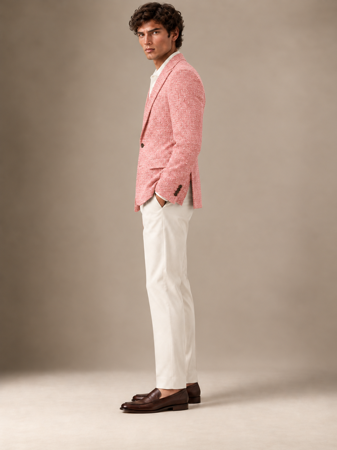 The Vellor Pink Hopsack Blazer