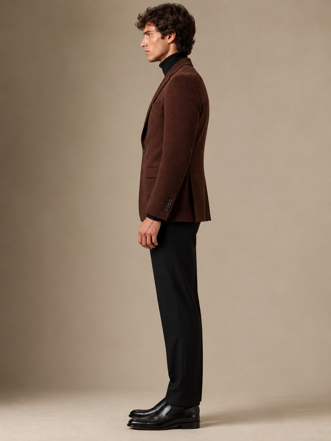 The Vellor Cognac Brown Chenille w/Checkered Sleeves