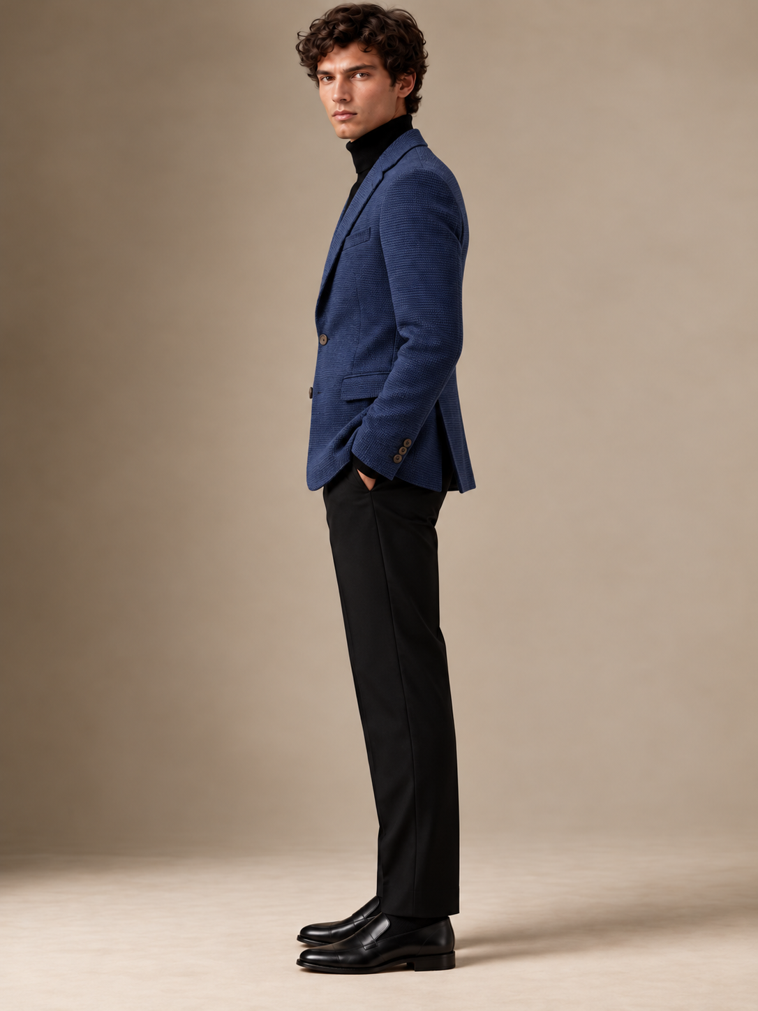 The Vellor Deep Navy Chenille w/Checkered Sleeves