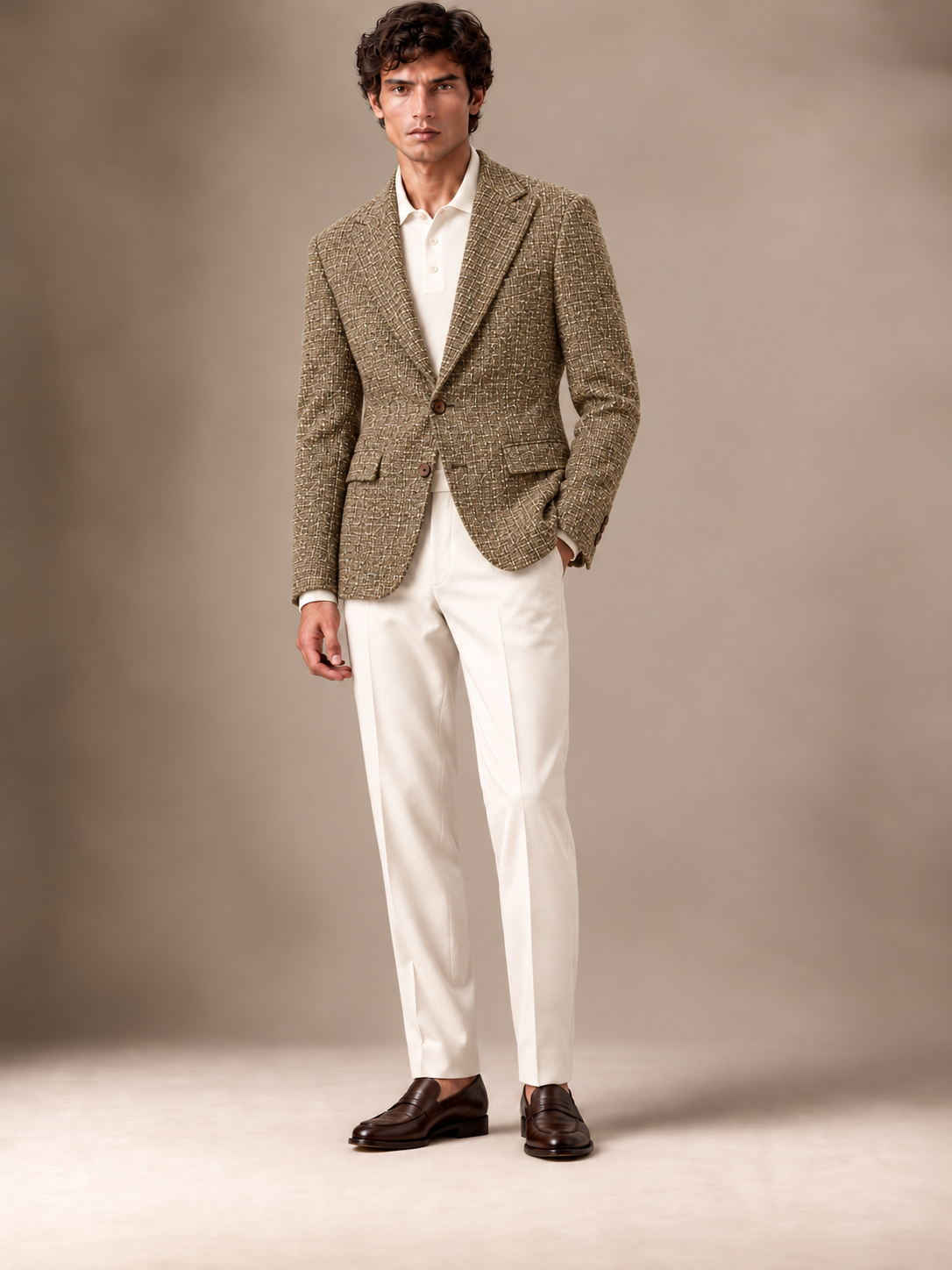 The Vellor Tan Hopsack Blazer