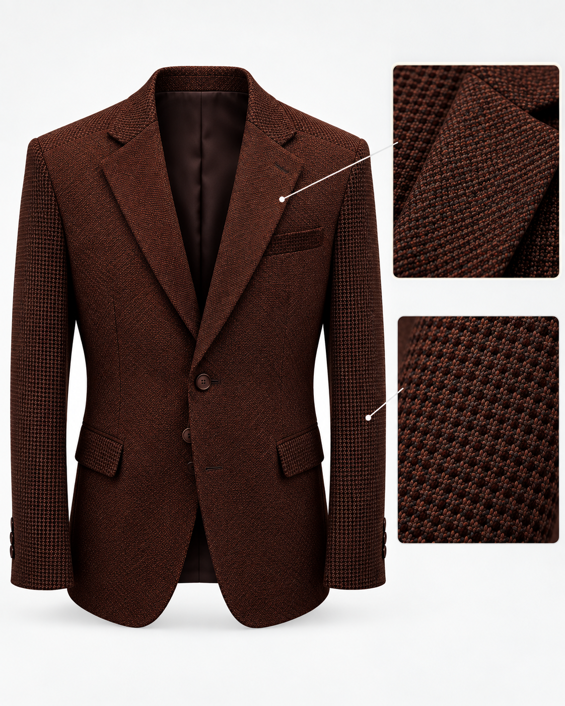 The Vellor Cognac Brown Chenille w/Checkered Sleeves