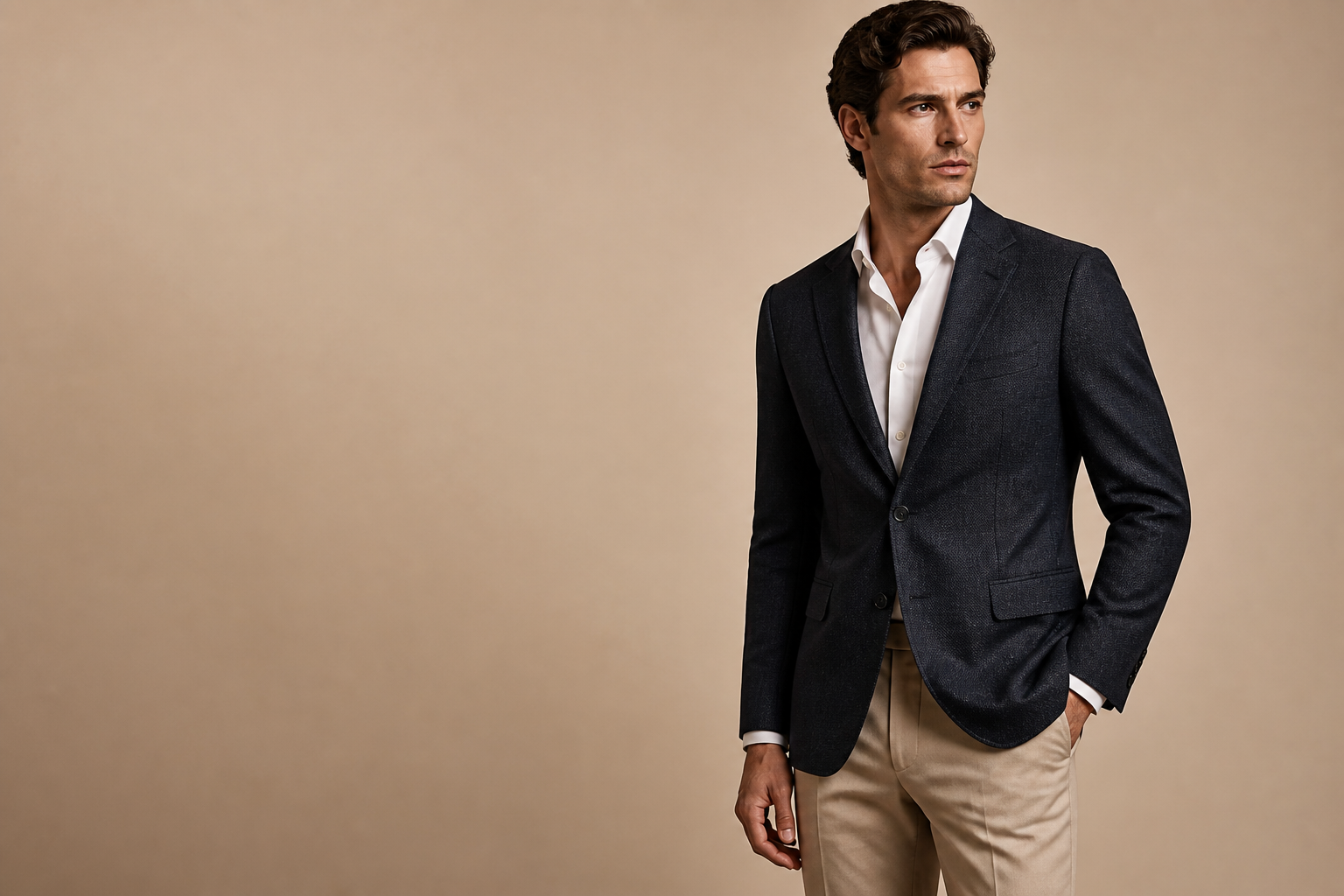 Blazers category banner, navy modern blazer.