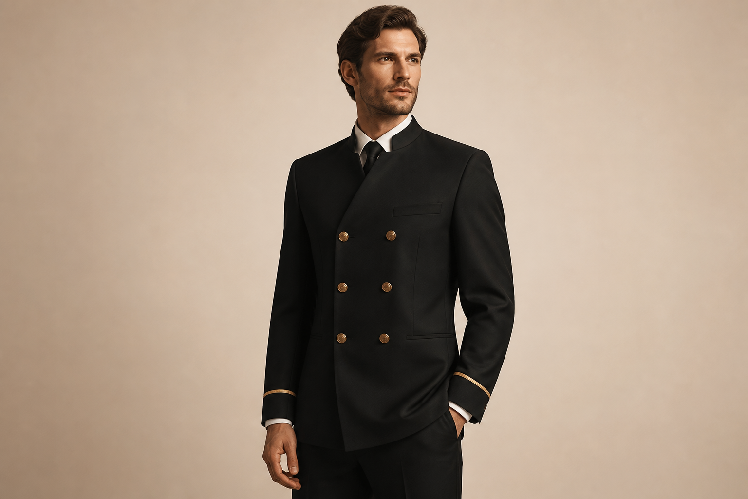 Uniforms category banner, hospitality blazer.