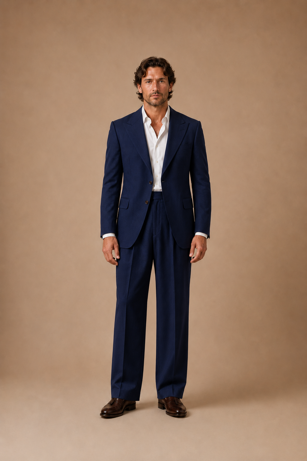 Royal Blue modern fit men's suit jacket by Vellor Vault, front view.